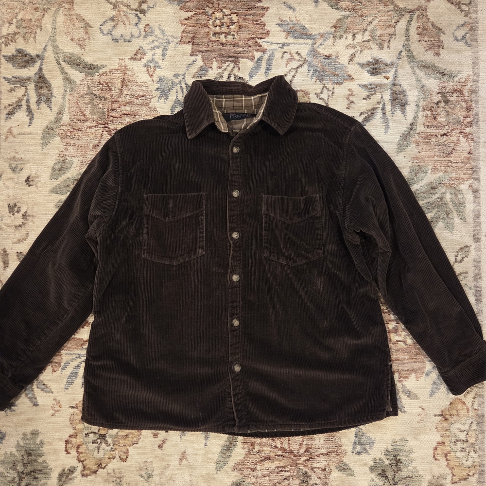 Prefab Brown Corduroy Button-Down Shirt